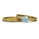 1 - Cael Classic Aquamarine Solitaire Bridal Set Ring 