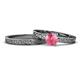1 - Cael Classic Pink Tourmaline Solitaire Bridal Set Ring 