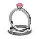 3 - Cael Classic Pink Tourmaline Solitaire Bridal Set Ring 
