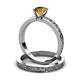 3 - Cael Classic Citrine Solitaire Bridal Set Ring 