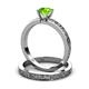 3 - Cael Classic Peridot Solitaire Bridal Set Ring 