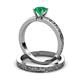 3 - Cael Classic Emerald Solitaire Bridal Set Ring 