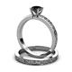 3 - Cael Classic Black Diamond Solitaire Bridal Set Ring 