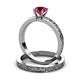3 - Cael Classic Ruby Solitaire Bridal Set Ring 