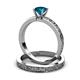 3 - Cael Classic London Blue Topaz Solitaire Bridal Set Ring 