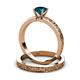 3 - Cael Classic Blue Diamond Solitaire Bridal Set Ring 