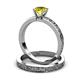 3 - Cael Classic Yellow Diamond Solitaire Bridal Set Ring 
