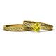 1 - Cael Classic Yellow Diamond Solitaire Bridal Set Ring 