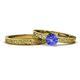 1 - Cael 0.92 ct Classic Tanzanite Solitaire Bridal Set Ring 