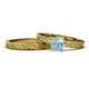 1 - Cael 0.87 ct Classic Aquamarine Solitaire Bridal Set Ring 