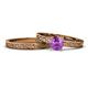 1 - Cael Classic Amethyst Solitaire Bridal Set Ring 