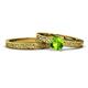 1 - Cael Classic Peridot Solitaire Bridal Set Ring 