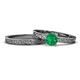 1 - Cael 0.80 ct Classic Emerald Solitaire Bridal Set Ring 