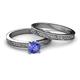 4 - Cael Classic Tanzanite Solitaire Bridal Set Ring 