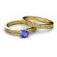 4 - Cael Classic Tanzanite Solitaire Bridal Set Ring 