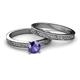 4 - Cael Classic Iolite Solitaire Bridal Set Ring 