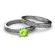4 - Cael Classic Peridot Solitaire Bridal Set Ring 