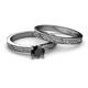 4 - Cael Classic Black Diamond Solitaire Bridal Set Ring 