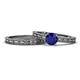 1 - Rachel Classic Blue Sapphire Solitaire Bridal Set Ring 