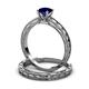 3 - Rachel Classic Blue Sapphire Solitaire Bridal Set Ring 