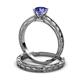 3 - Rachel Classic Tanzanite Solitaire Bridal Set Ring 