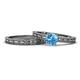 1 - Rachel Classic Blue Topaz Solitaire Bridal Set Ring 