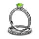 3 - Rachel Classic Peridot Solitaire Bridal Set Ring 