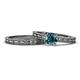 1 - Rachel Classic Blue Diamond Solitaire Bridal Set Ring 