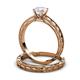 3 - Rachel Classic White Sapphire Solitaire Bridal Set Ring 