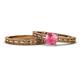 1 - Rachel Classic Pink Tourmaline Solitaire Bridal Set Ring 