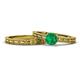 1 - Rachel Classic Emerald Solitaire Bridal Set Ring 