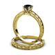 3 - Rachel Classic Black Diamond Solitaire Bridal Set Ring 