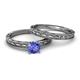 4 - Rachel Classic Tanzanite Solitaire Bridal Set Ring 