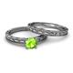 4 - Rachel Classic Peridot Solitaire Bridal Set Ring 