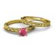 4 - Rachel Classic Rhodolite Garnet Solitaire Bridal Set Ring 