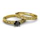 4 - Rachel Classic Black Diamond Solitaire Bridal Set Ring 