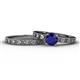 1 - Niah Classic Blue Sapphire Solitaire Bridal Set Ring 