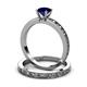 3 - Niah Classic Blue Sapphire Solitaire Bridal Set Ring 