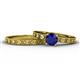 1 - Niah Classic Blue Sapphire Solitaire Bridal Set Ring 