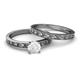 4 - Niah Classic White Sapphire Solitaire Bridal Set Ring 