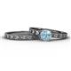 1 - Niah Classic Aquamarine Solitaire Bridal Set Ring 