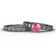 1 - Niah Classic Pink Tourmaline Solitaire Bridal Set Ring 