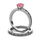 3 - Niah Classic Pink Tourmaline Solitaire Bridal Set Ring 