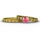 1 - Niah Classic Pink Tourmaline Solitaire Bridal Set Ring 