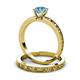 3 - Niah Classic Blue Topaz Solitaire Bridal Set Ring 