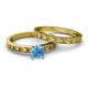 4 - Niah Classic Blue Topaz Solitaire Bridal Set Ring 