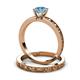 3 - Niah Classic Blue Topaz Solitaire Bridal Set Ring 