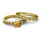 4 - Niah Classic Citrine Solitaire Bridal Set Ring 