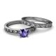 4 - Niah Classic Iolite Solitaire Bridal Set Ring 
