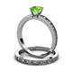 3 - Niah Classic Peridot Solitaire Bridal Set Ring 